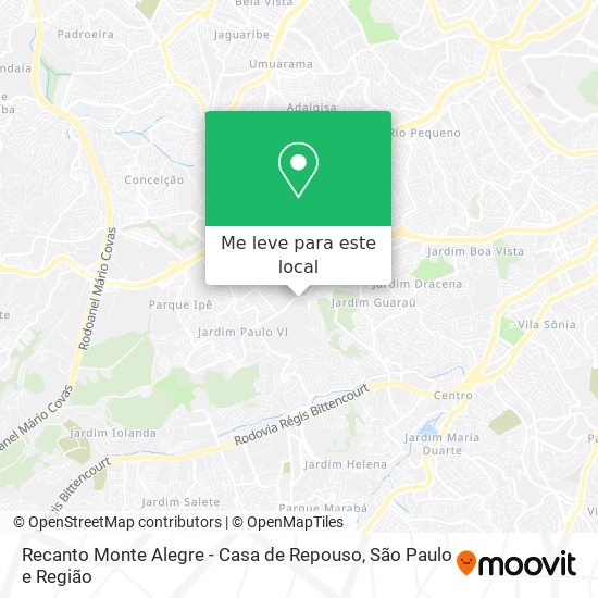 Recanto Monte Alegre - Casa de Repouso mapa