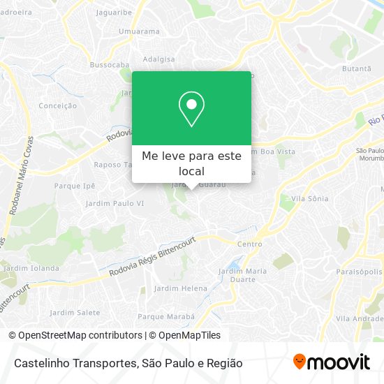 Castelinho Transportes mapa