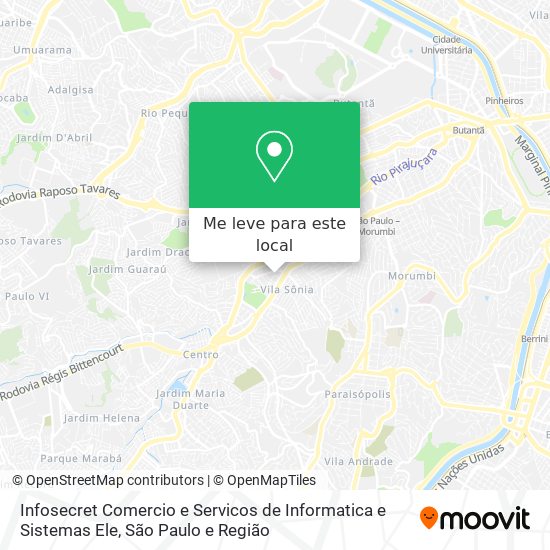 Infosecret Comercio e Servicos de Informatica e Sistemas Ele mapa