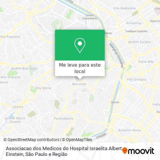 Associacao dos Medicos do Hospital Israelita Albert Einstein mapa