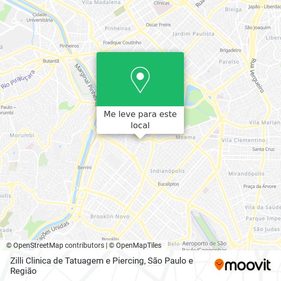 Zilli Clinica de Tatuagem e Piercing mapa