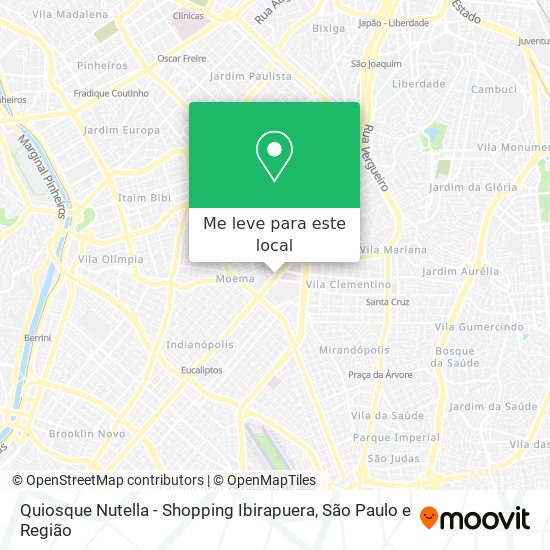 Quiosque Nutella - Shopping Ibirapuera mapa