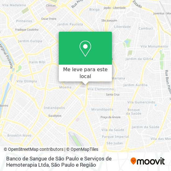 Banco de Sangue de São Paulo e Serviços de Hemoterapia Ltda mapa