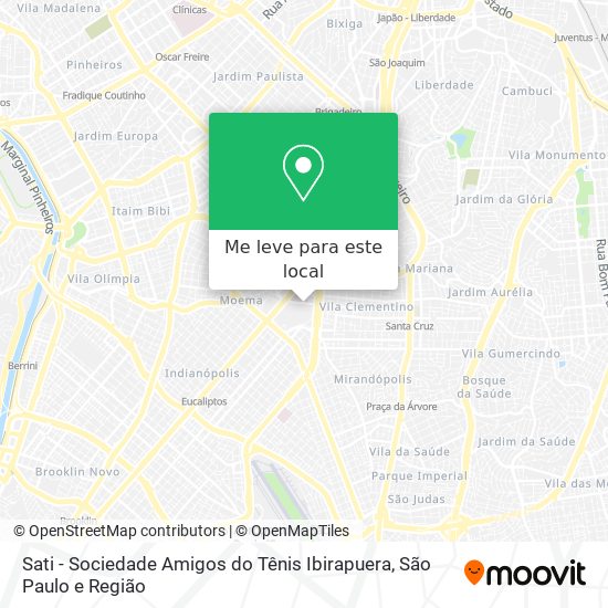 Sati - Sociedade Amigos do Tênis Ibirapuera mapa