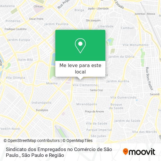 Sindicato dos Empregados no Comércio de São Paulo. mapa