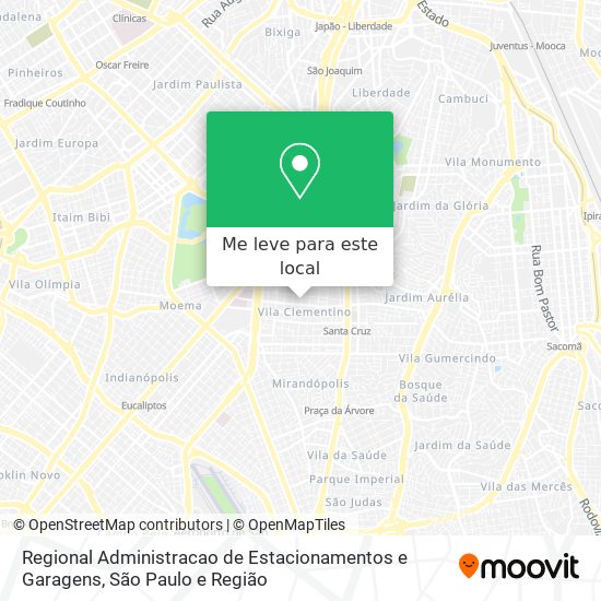 Regional Administracao de Estacionamentos e Garagens mapa