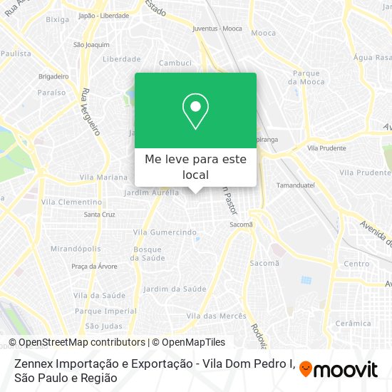 Zennex Importação e Exportação - Vila Dom Pedro I mapa
