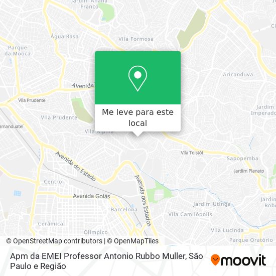 Apm da EMEI Professor Antonio Rubbo Muller mapa