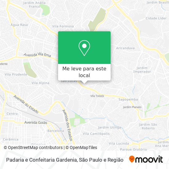 Padaria e Confeitaria Gardenia mapa