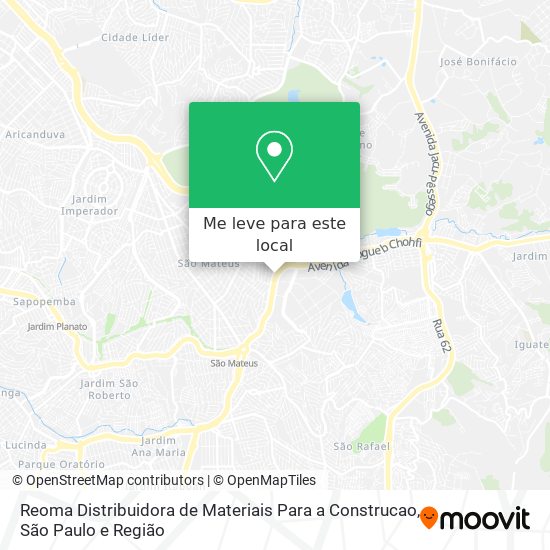 Reoma Distribuidora de Materiais Para a Construcao mapa