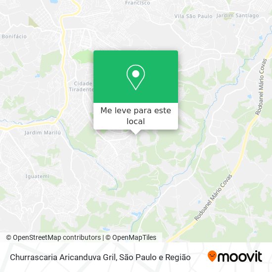 Churrascaria Aricanduva Gril mapa