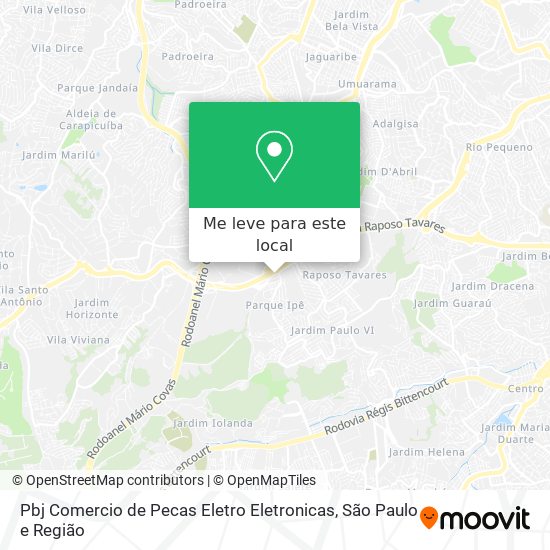 Pbj Comercio de Pecas Eletro Eletronicas mapa