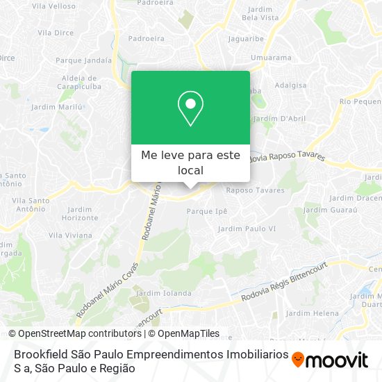 Brookfield São Paulo Empreendimentos Imobiliarios S a mapa