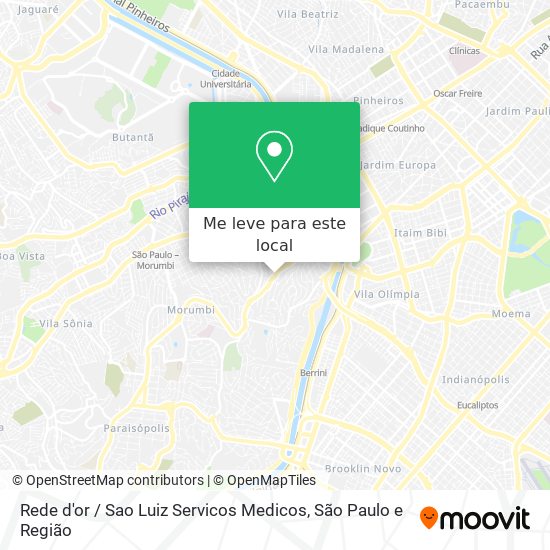 Rede d'or / Sao Luiz Servicos Medicos mapa