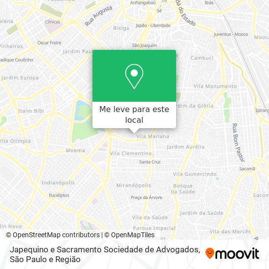 Japequino e Sacramento Sociedade de Advogados mapa