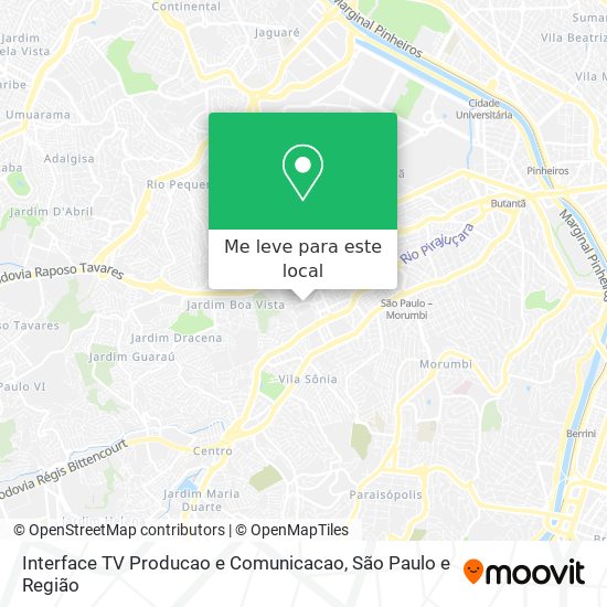Interface TV Producao e Comunicacao mapa