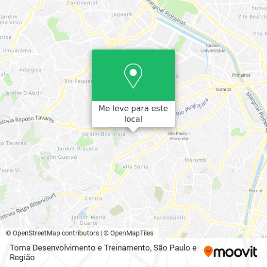 Toma Desenvolvimento e Treinamento mapa
