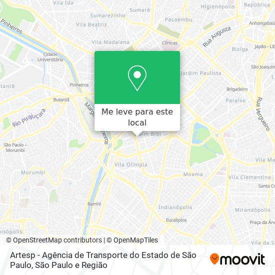 Artesp - Agência de Transporte do Estado de São Paulo mapa
