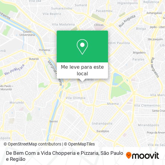 De Bem Com a Vida Chopperia e Pizzaria mapa