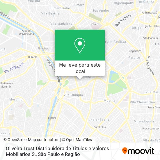 Oliveira Trust Distribuidora de Titulos e Valores Mobiliarios S. mapa
