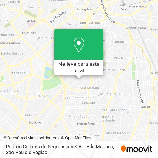 Padron Cartões de Seguranças S.A. - Vila Mariana mapa