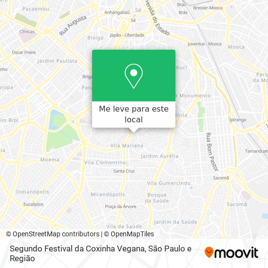 Segundo Festival da Coxinha Vegana mapa