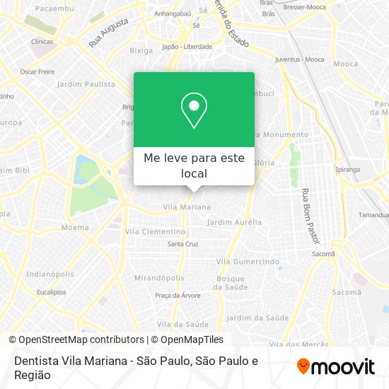 Dentista Vila Mariana - São Paulo mapa