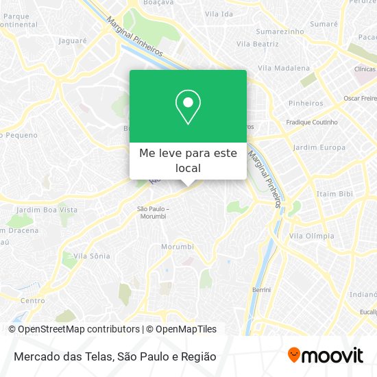 Mercado das Telas mapa