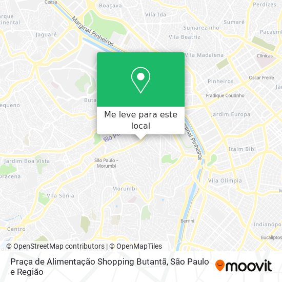 Praça de Alimentação Shopping Butantã mapa