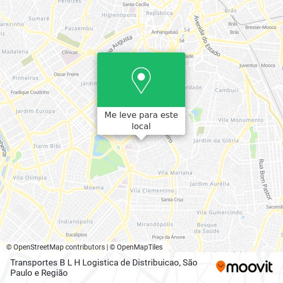 Transportes B L H Logistica de Distribuicao mapa