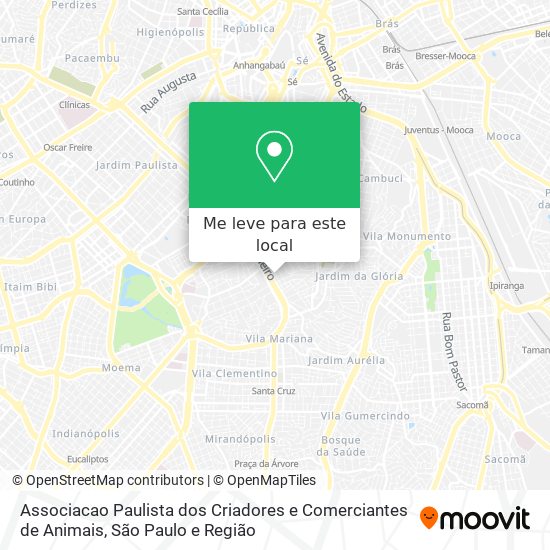 Associacao Paulista dos Criadores e Comerciantes de Animais mapa