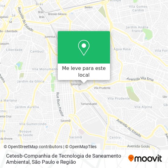 Cetesb-Companhia de Tecnologia de Saneamento Ambiental mapa