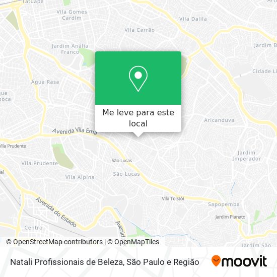 Natali Profissionais de Beleza mapa