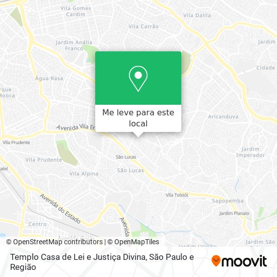 Templo Casa de Lei e Justiça Divina mapa