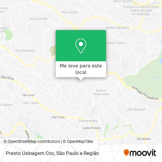 Presto Usinagem Cnc mapa