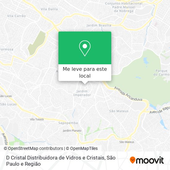 D Cristal Distribuidora de Vidros e Cristais mapa