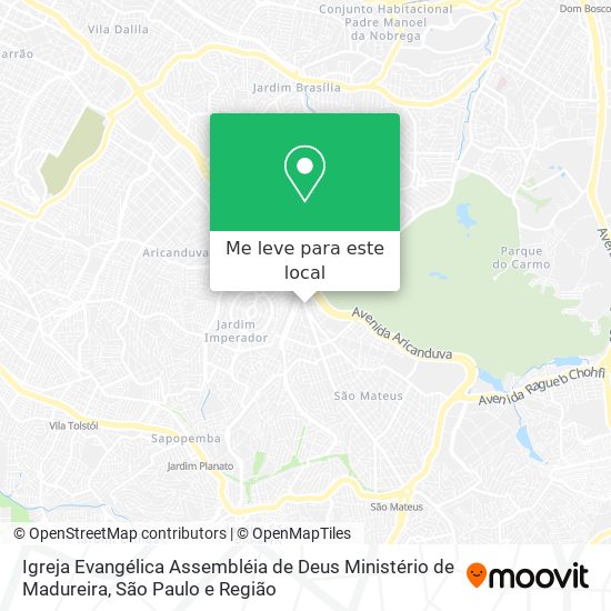 Igreja Evangélica Assembléia de Deus Ministério de Madureira mapa