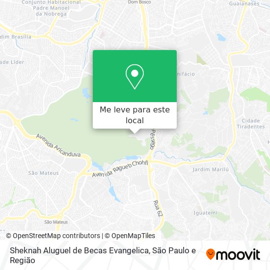 Sheknah Aluguel de Becas Evangelica mapa