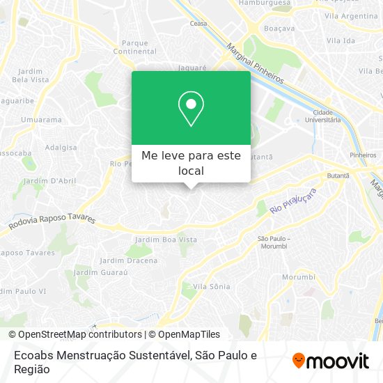 Ecoabs Menstruação Sustentável mapa