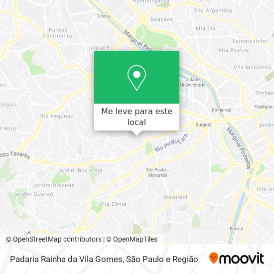 Padaria Rainha da Vila Gomes mapa