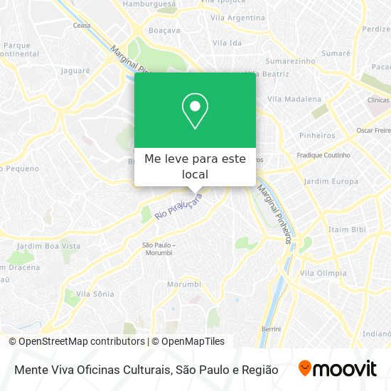 Mente Viva Oficinas Culturais mapa