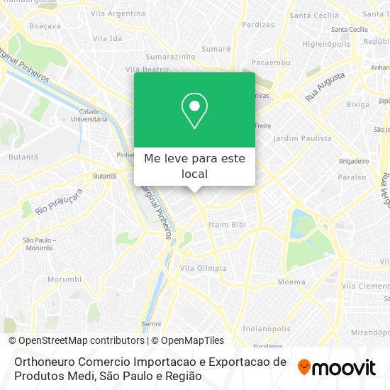 Orthoneuro Comercio Importacao e Exportacao de Produtos Medi mapa