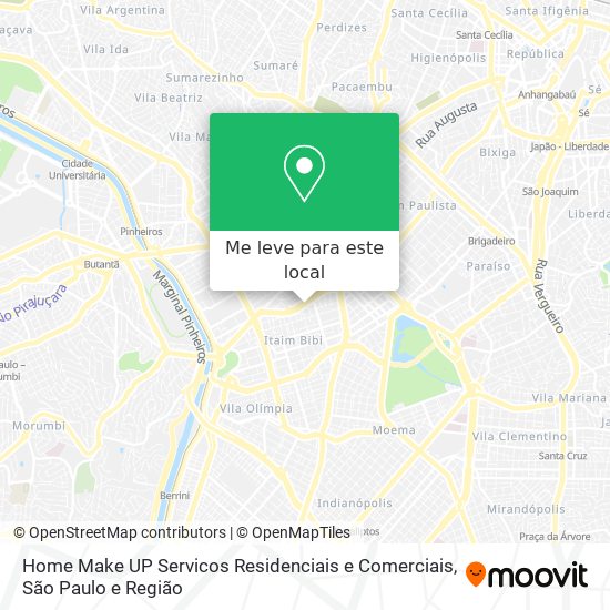 Home Make UP Servicos Residenciais e Comerciais mapa