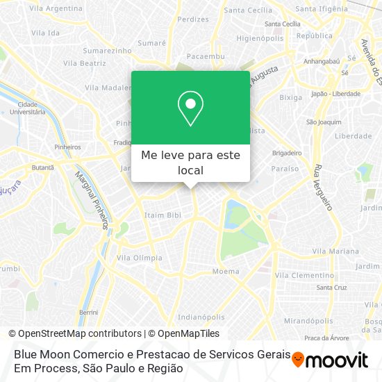 Blue Moon Comercio e Prestacao de Servicos Gerais Em Process mapa