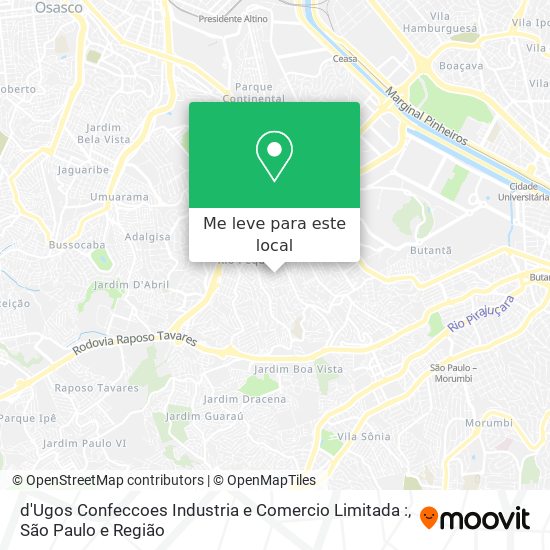 d'Ugos Confeccoes Industria e Comercio Limitada : mapa
