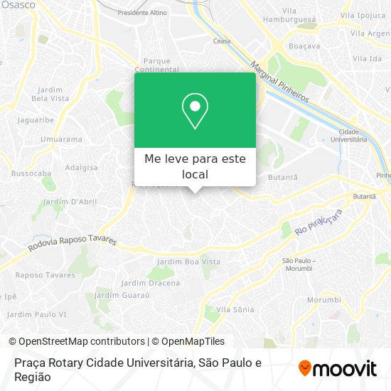 Praça Rotary Cidade Universitária mapa