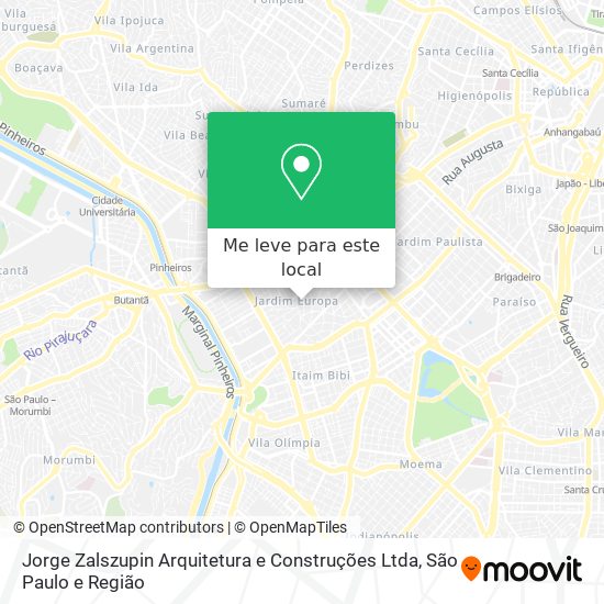 Jorge Zalszupin Arquitetura e Construções Ltda mapa