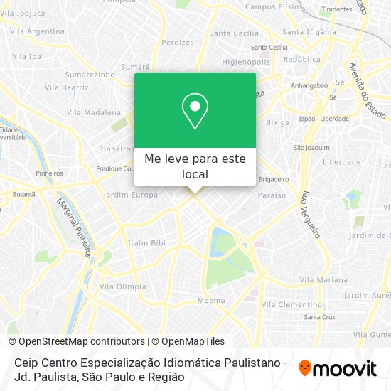 Ceip Centro Especialização Idiomática Paulistano - Jd. Paulista mapa