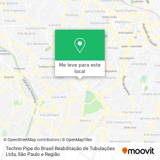 Techno Pipe do Brasil Reabilitação de Tubulações Ltda mapa