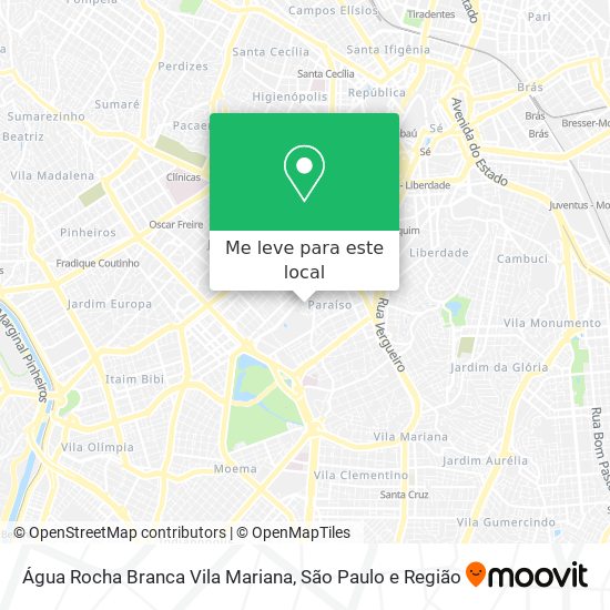 Água Rocha Branca Vila Mariana mapa